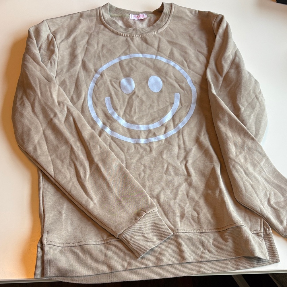 Tan Smiley Face Sweatshirt